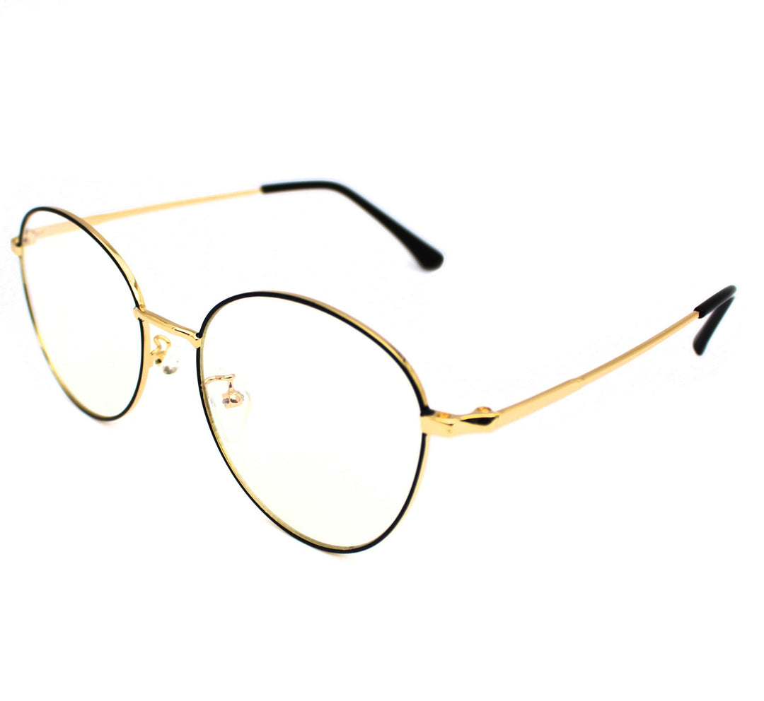 Lentes Blue blocking redondo negro con dorado Black Gold Ford - Blinders Online Store