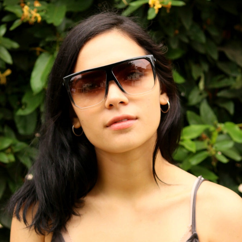 Lentes de sol marrones oscuros en degradé ovalados grandes Black Air Monaco mujer – Blinders