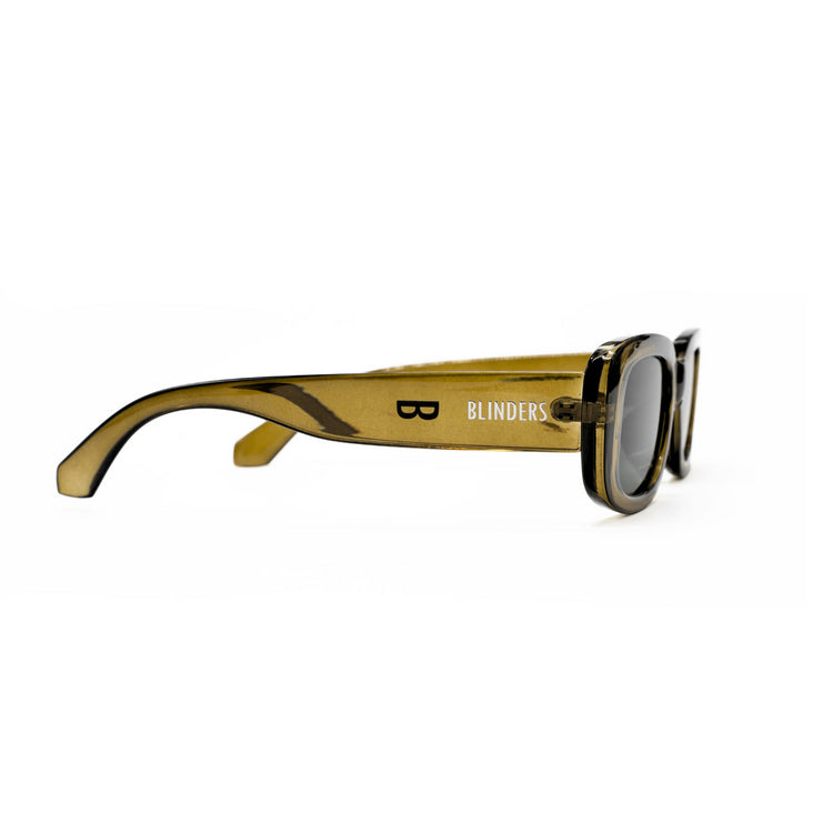 Lentes de sol Blinders Dark Green Dope con marco redondo verde botella y lentes negros, estilo unisex UV400 - Blinders Online Store