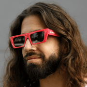 Lentes de sol rectangulares unisex rosado Coral Ibiza │ Blinders Online Store