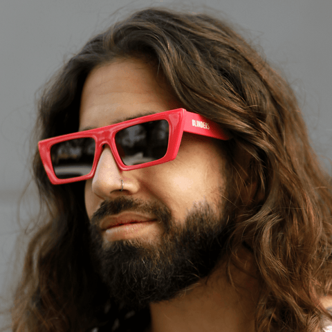 Lentes de sol rectangulares unisex rosado Coral Ibiza │ Blinders Online Store