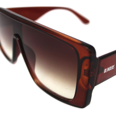 Lentes de sol rectangulares marrones grandes Brown Trooper - Blinders Online Store
