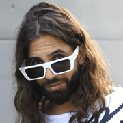 Lentes de sol rectangulares unisex blanco white Ibiza │ Blinders Online Store