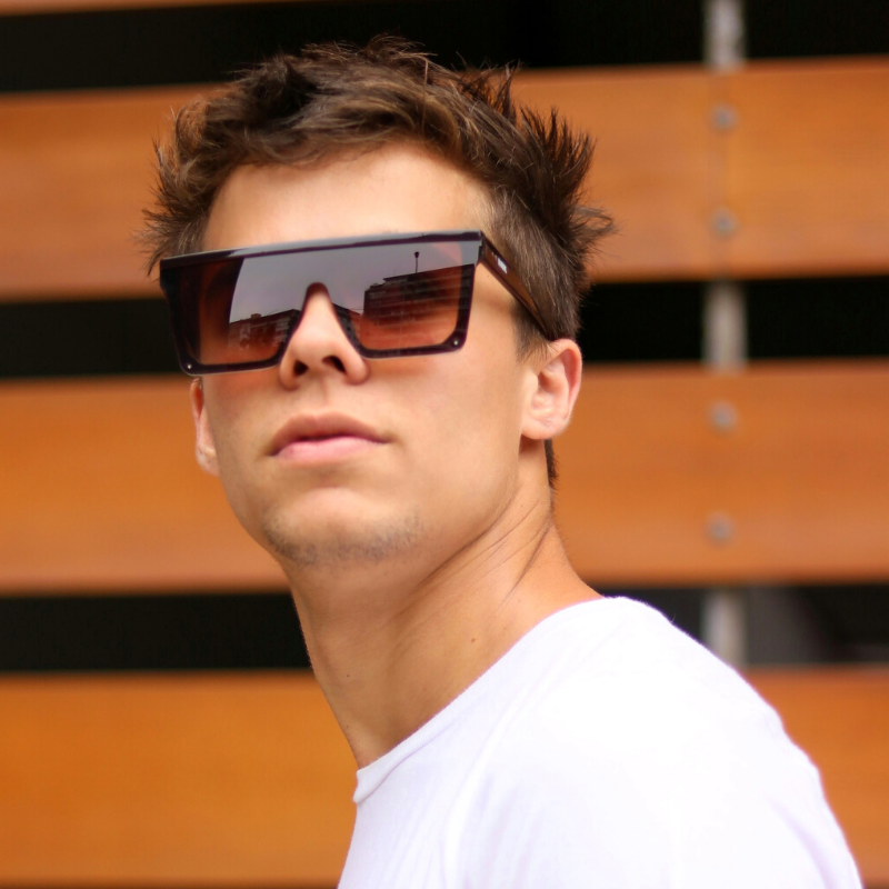 Lentes de sol cuadrados grandes marrones claros Brown Nuke hombre - Blinders Online Store