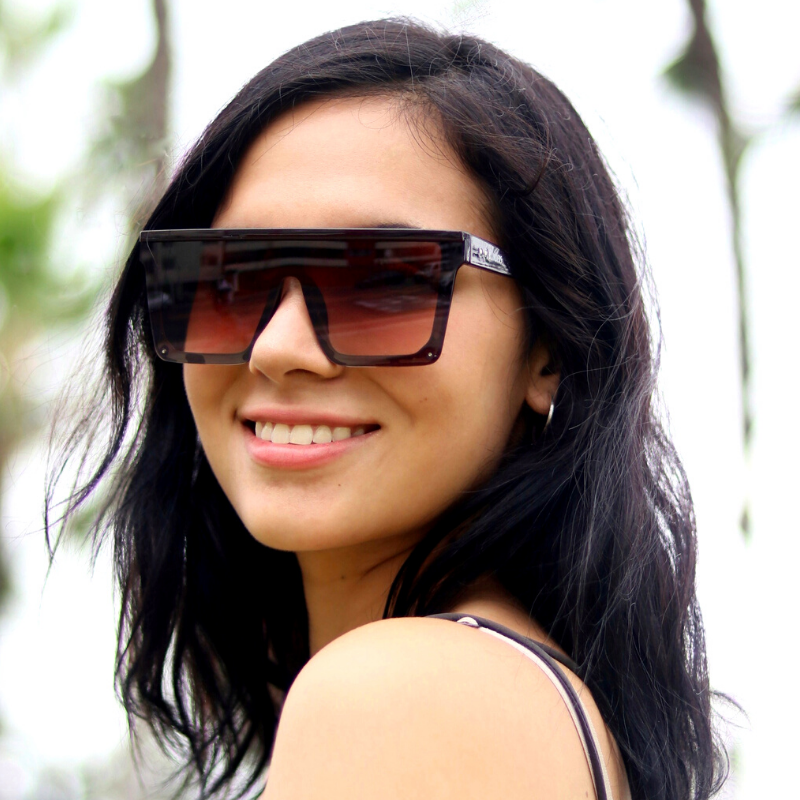 Lentes de sol cuadrados grandes marrones claros Brown Nuke mujer - Blinders Online Store