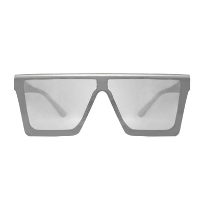 Lentes de sol cuadrados plateados reflectivos grandes Glass Nuke - Blinders Online Store