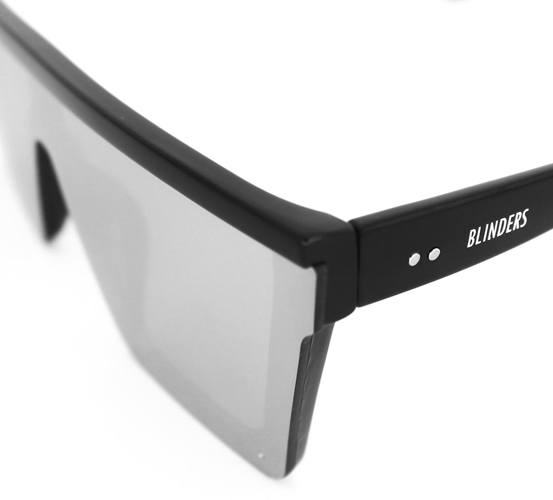 Lentes de sol cuadrados plateados reflectivos grandes Space Nuke - Blinders Online Store