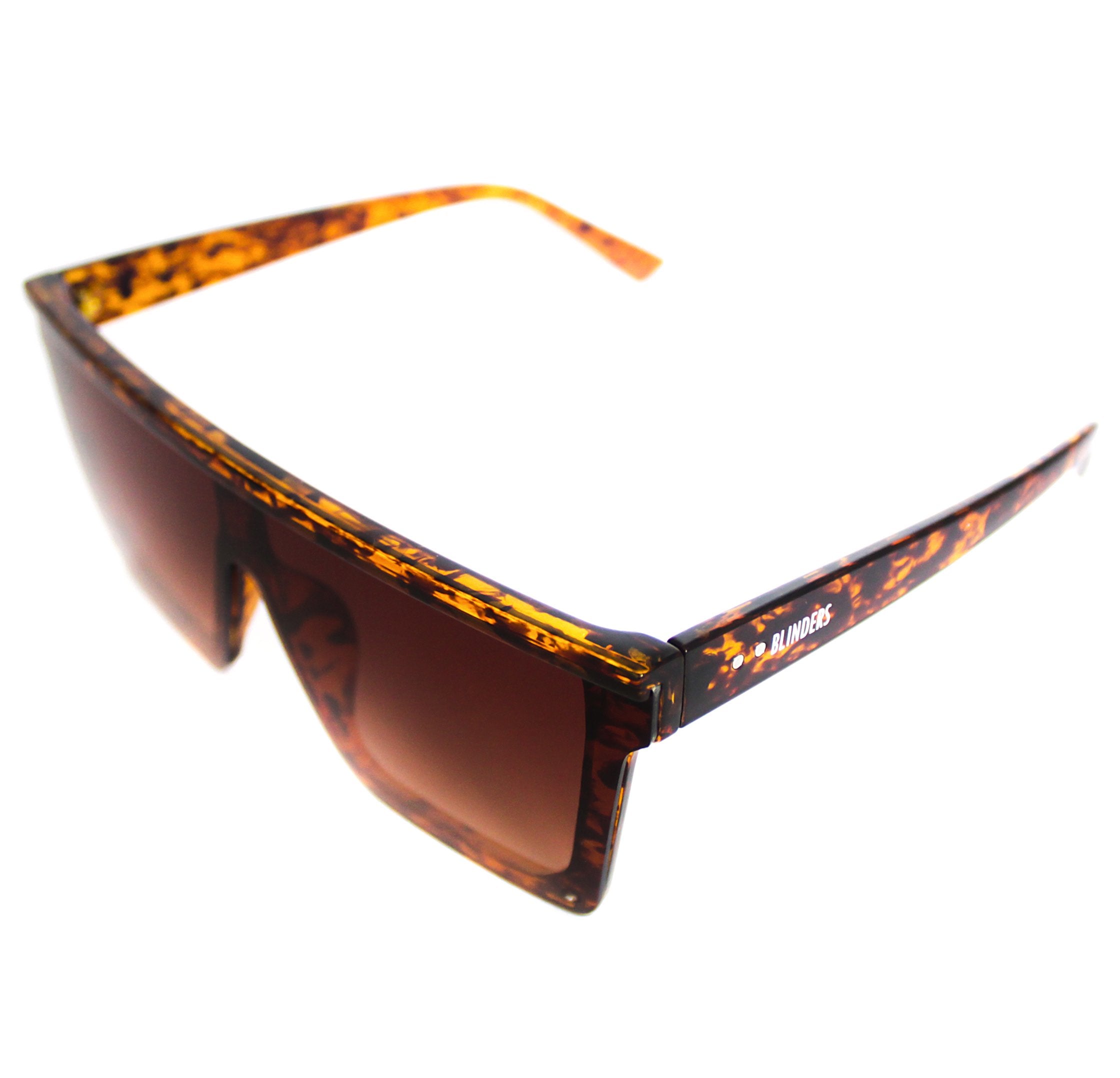 Lentes de sol cuadrados marrones grandes Carey Nuke - Blinders Online Store