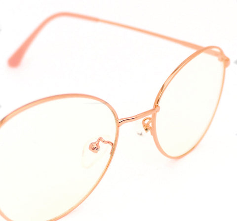 Lentes Blue blocking redondos rosados metálicos Rose Ford - Blinders Online Store