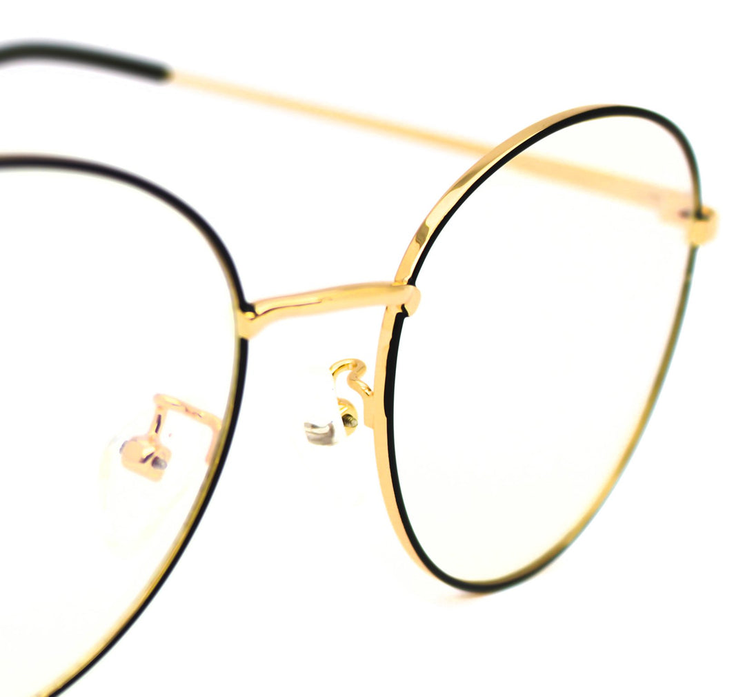 Lentes Blue blocking redondo negro con dorado Black Gold Ford - Blinders Online Store