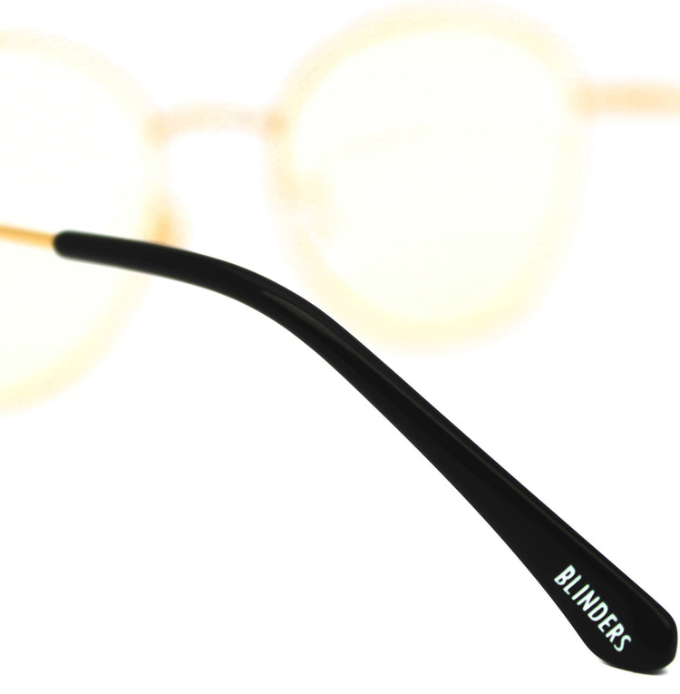 Lentes Blue blocking redondo negro con dorado Black Gold Ford - Blinders Online Store