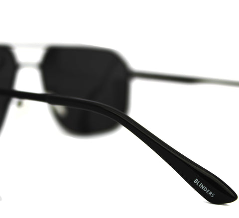 Lentes de sol redondos clásicos grandes negros Black London - Blinders Online Store