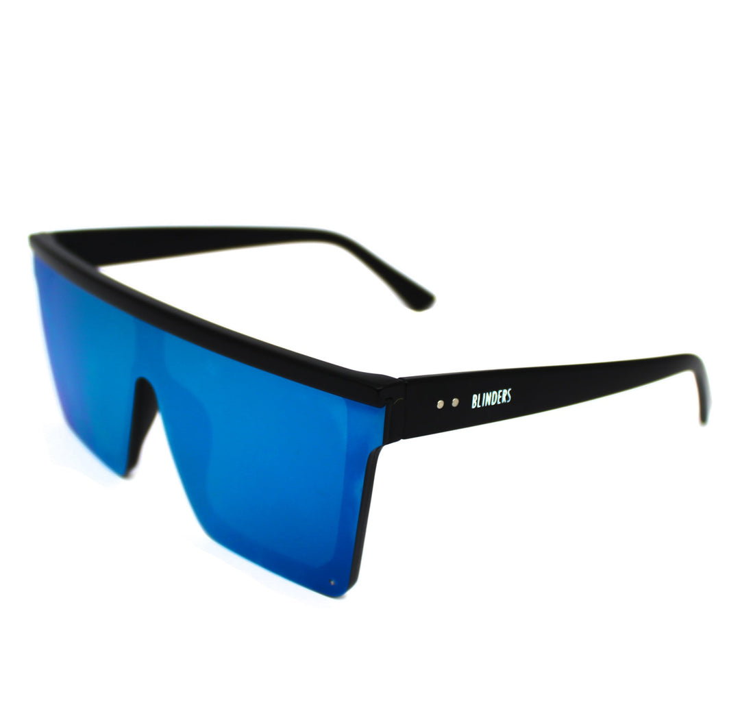 Lentes de sol cuadrados grandes azules reflectivos Indigo Nuke - Blinders Online Store