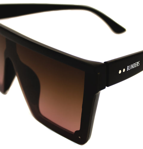 Lentes de sol cuadrados marrones oscuros grandes Dark Wine Nuke - Blinders Online Store