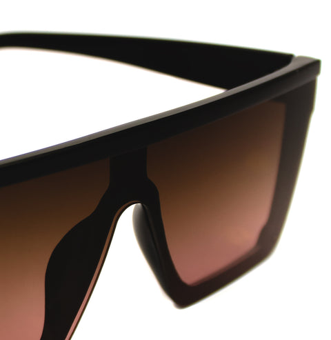 Lentes de sol cuadrados marrones oscuros grandes Dark Wine Nuke - Blinders Online Store