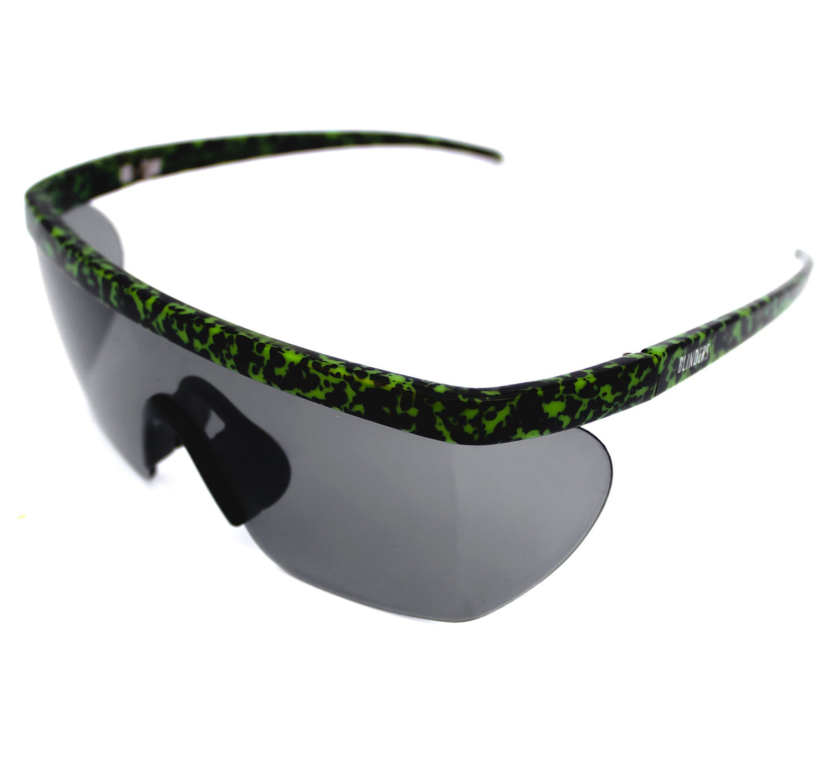 Lentes de sol Crock Pantone con montura camuflada verde y negra, vista en perspectiva