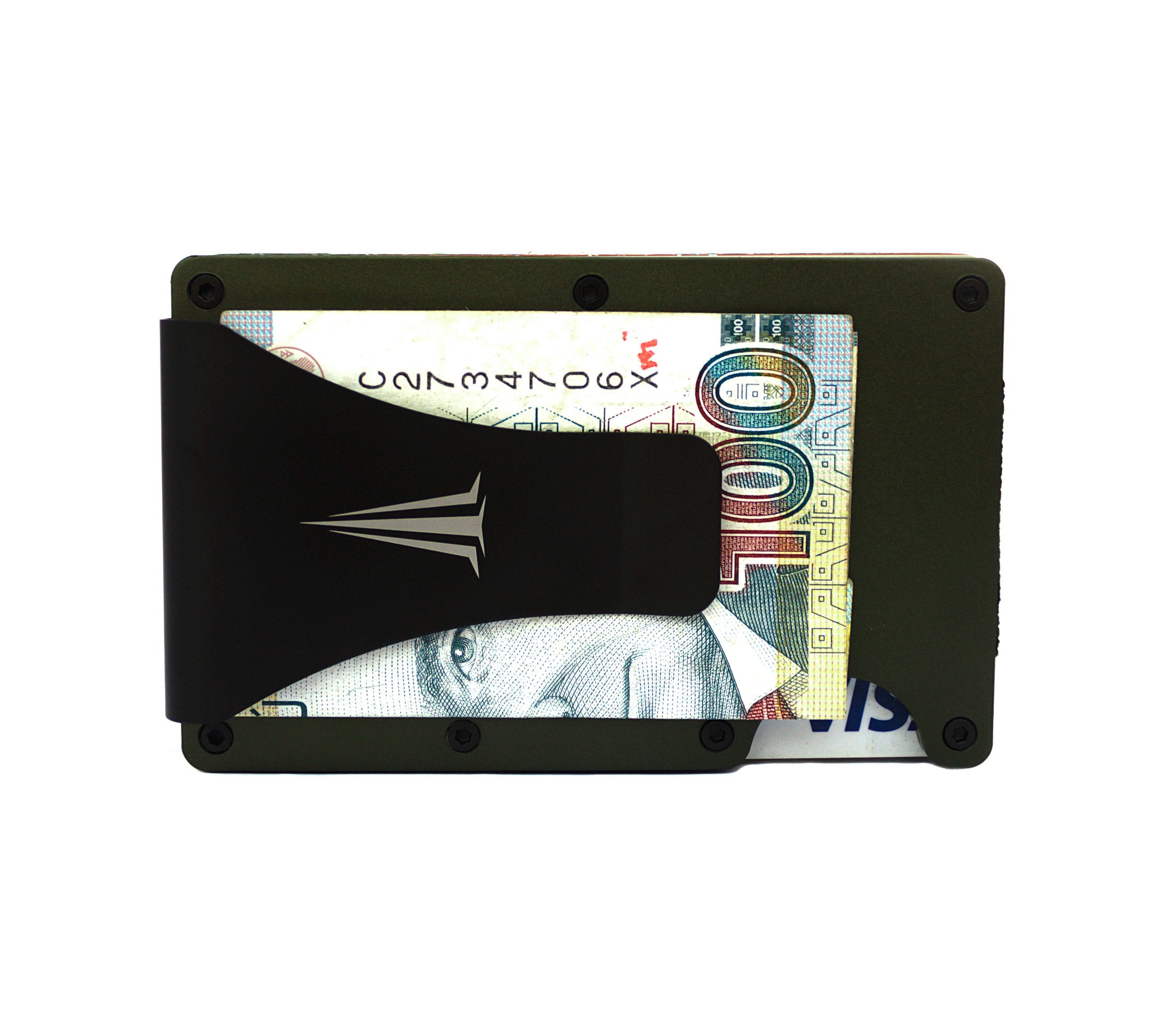 Billetera metálica verde Dark Green Aluminum RFID The Icon