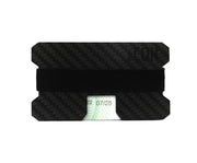 Billetera negra metálica de fibra de carbono black steel carbon RFID The Icon