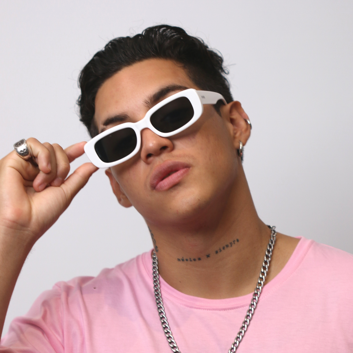 Lentes de sol Blinders Snow Dope con marco redondo blanco y lentes negros, estilo unisex UV400 - Blinders Online Store