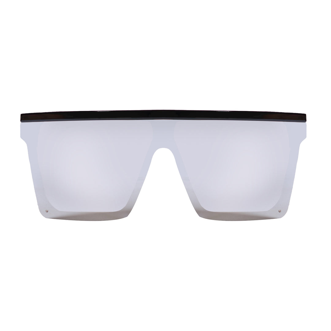 Lentes de sol cuadrados plateados reflectivos grandes Space Nuke - Blinders Online Store