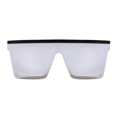 Lentes de sol cuadrados plateados reflectivos grandes Space Nuke - Blinders Online Store
