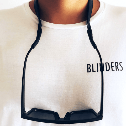 Strap holder negro para lentes Black leather strap - Blinders Online Store