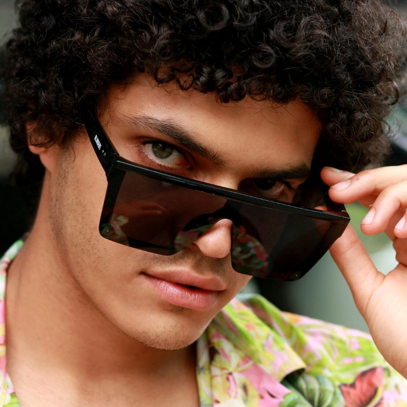 Lentes de sol negros cuadrados grandes Black Nuke hombre - Blinders