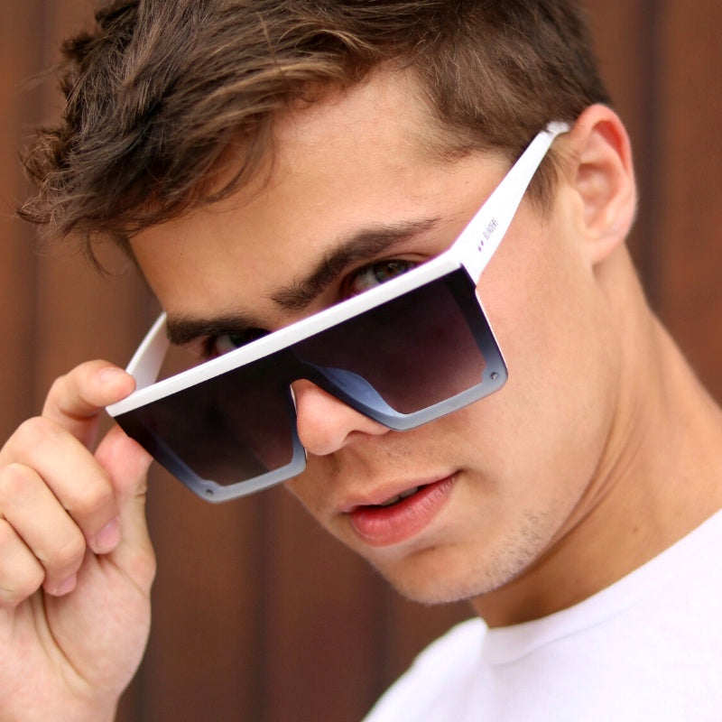 Lentes de sol cuadrados grandes blancos White Nuke hombre - Blinders Online Store