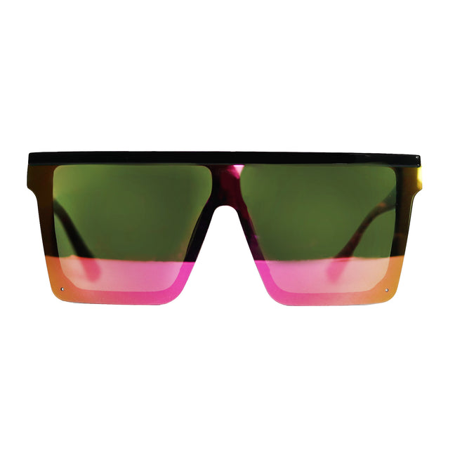 Lentes de sol cuadrados unisex verdes tornasolados Rainbow Nuke │ Blinders Online Store