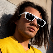Lentes de sol rectangulares blancos White Warhol hombre - Blinders Online Store